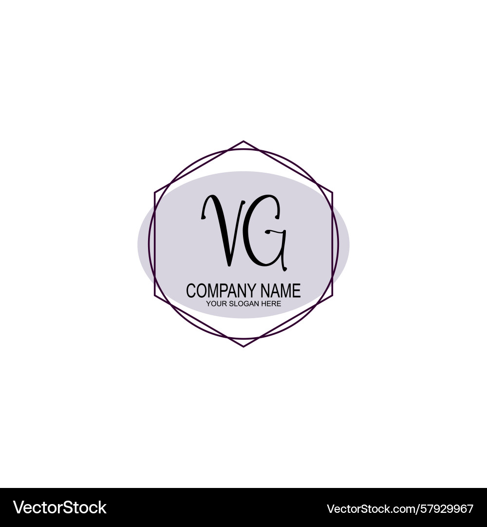 Handwriting logo concepts with initial vg Handwriting logo concepts with initial vg Vector Image