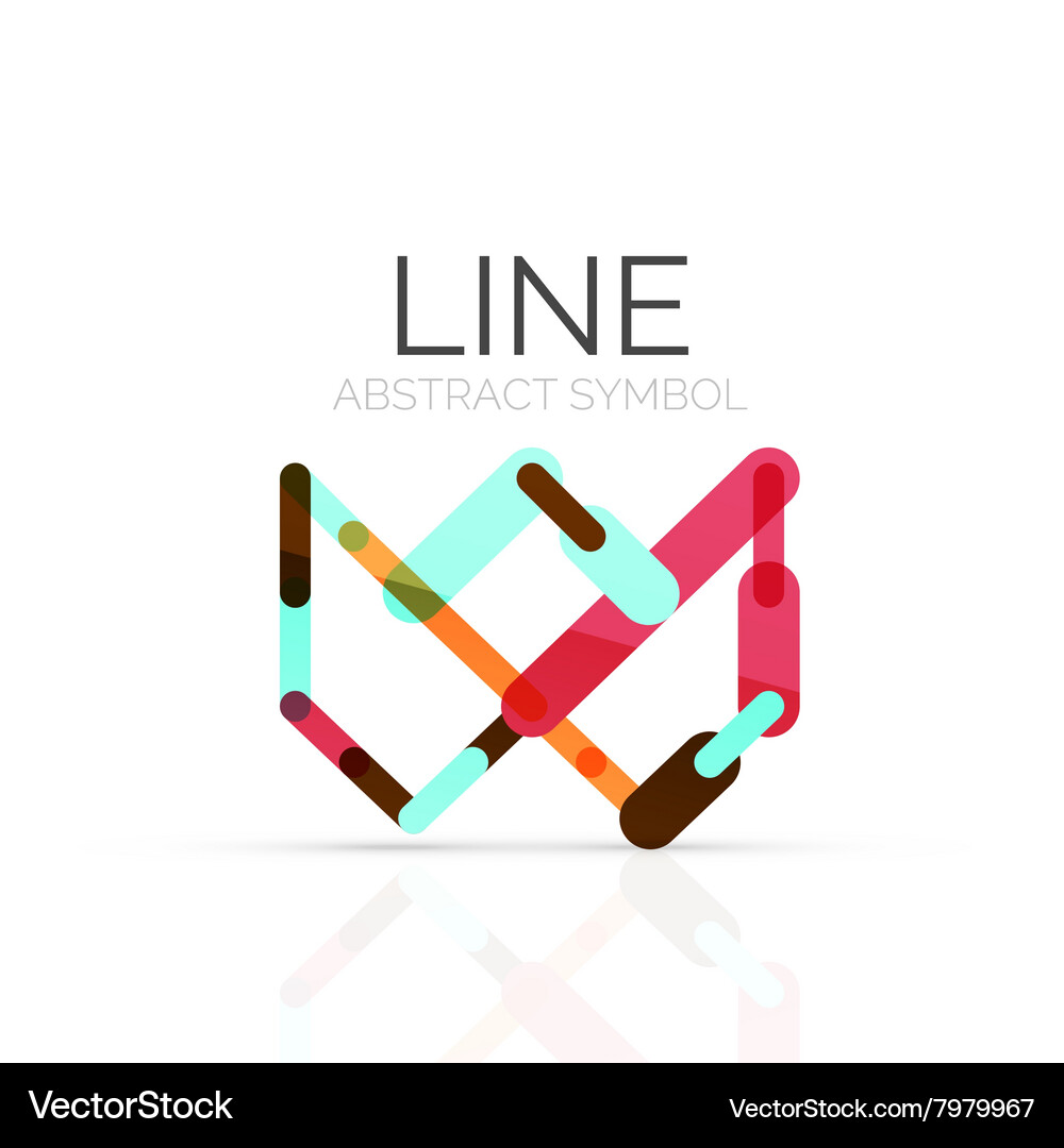 Linear abstract logo connected multicolored Vector Image