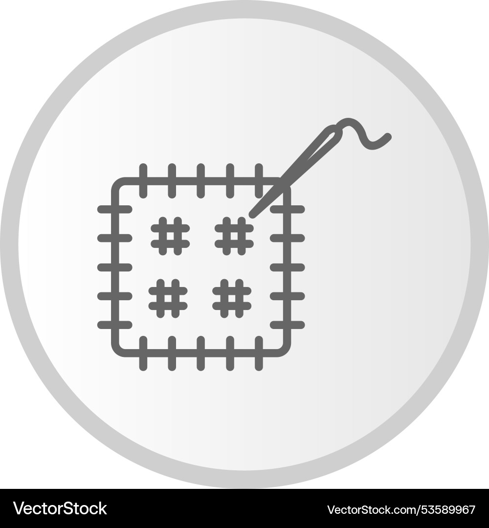 Patch line circle grey icon Vector Image