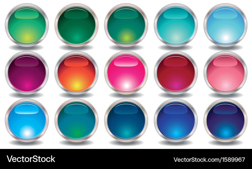 Set of colored web buttons Vector Image