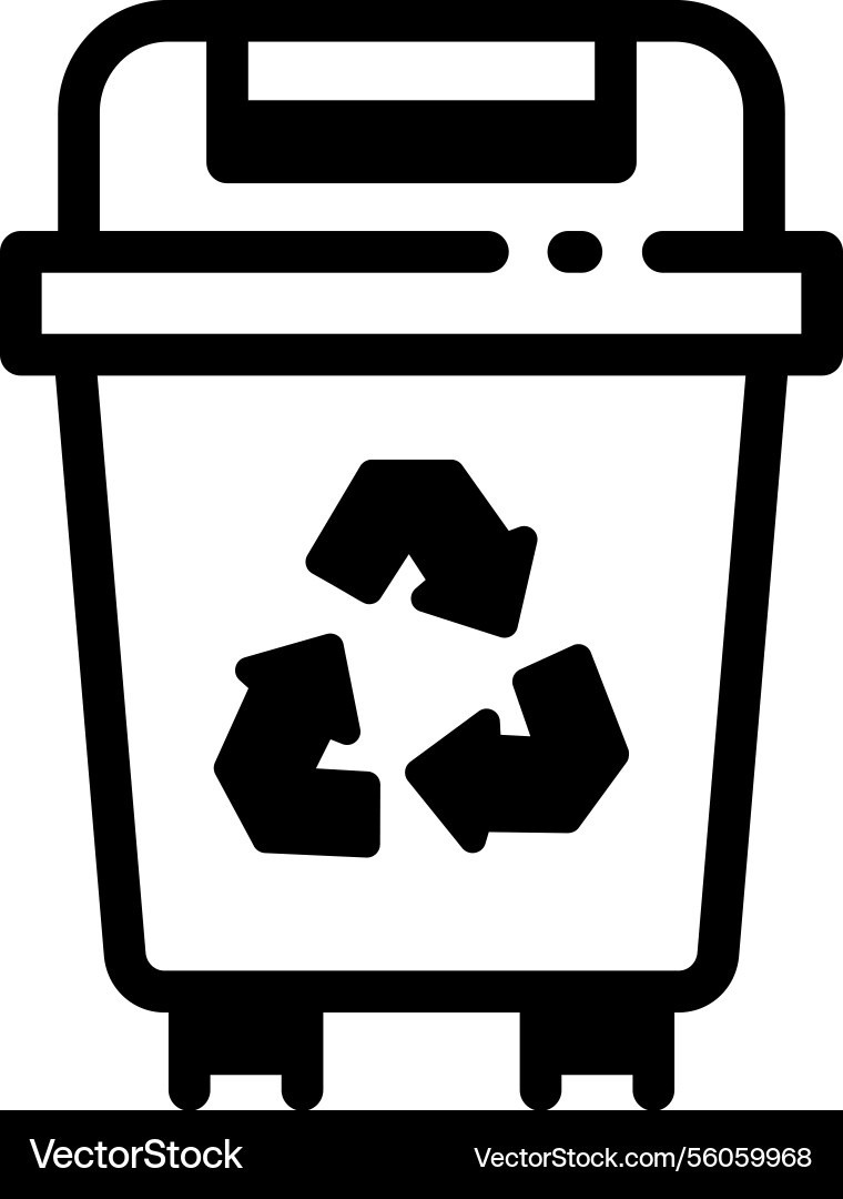A line style icon showing recycle bin sign Vector Image