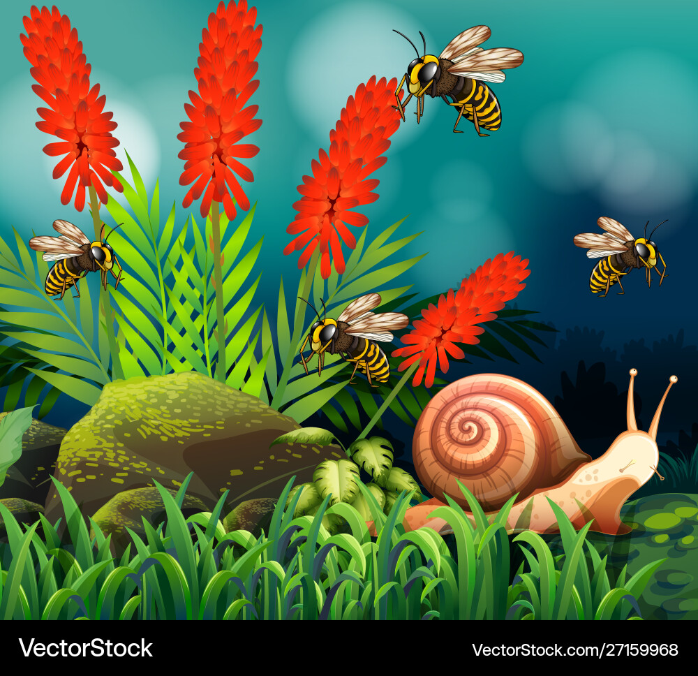 Background scene with nature theme vector image