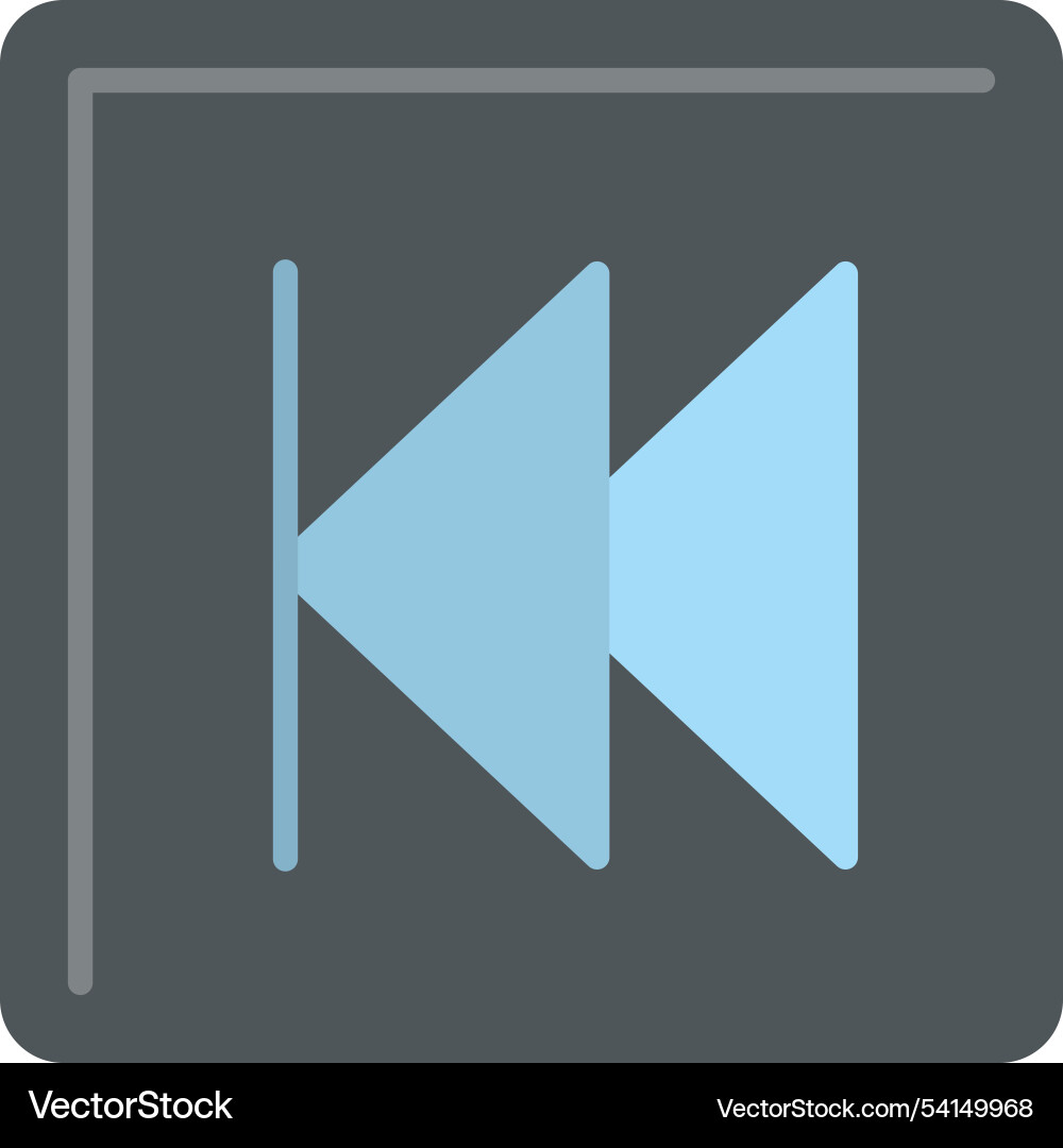 Backward flat icon design vector image