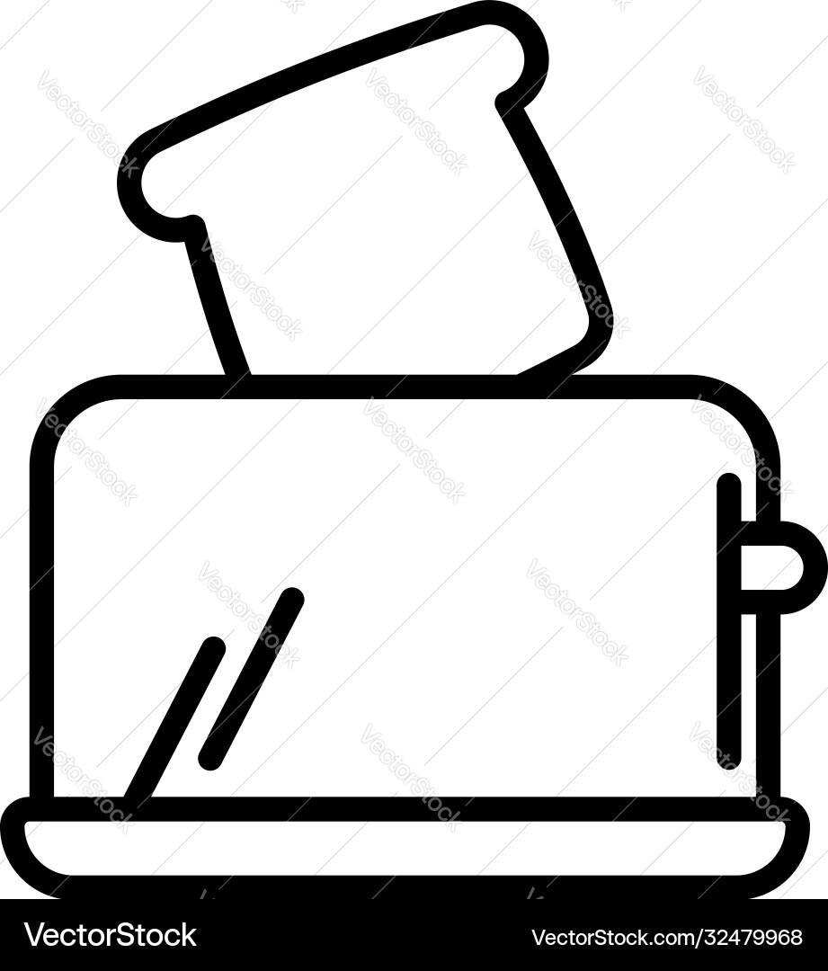 Breakfast toaster icon outline style Vector Image