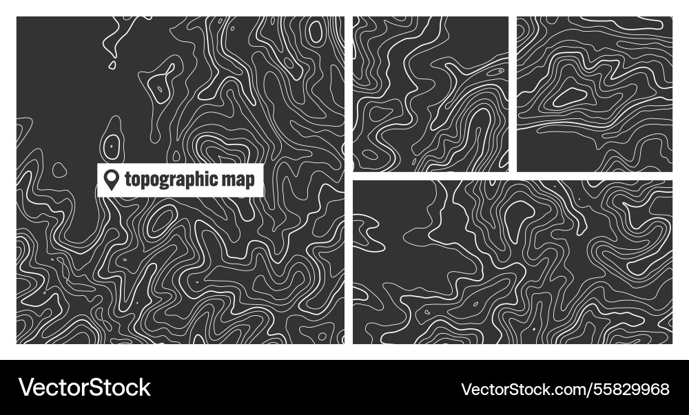 Colorful topographic map sets with contour lines Colorful topographic map sets with contour lines vector image