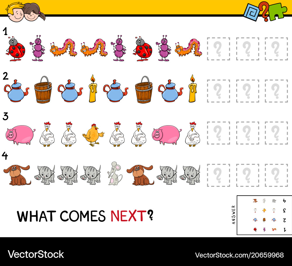 Complete the pattern educational game Vector Image