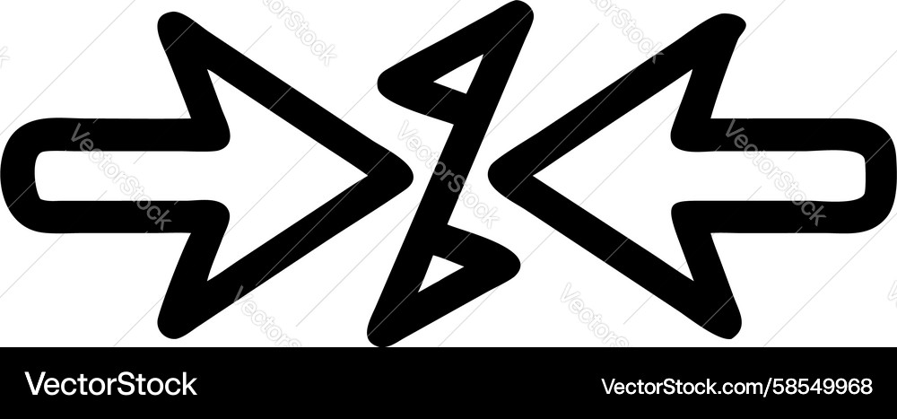 Converging Arrows - Data Flow Icon Vector Image