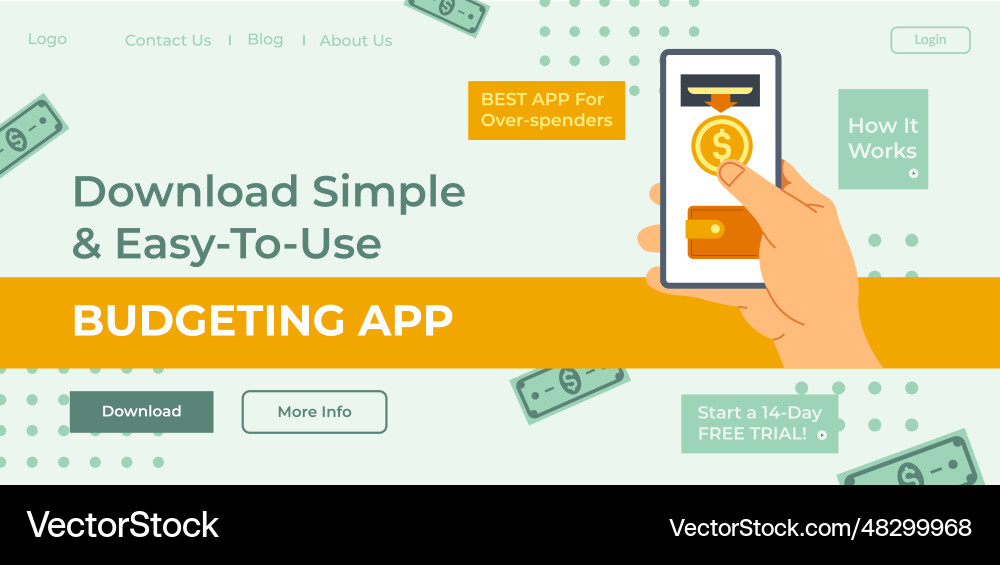 Download simple and easy to use budget application Download simple and easy to use budget application vector image