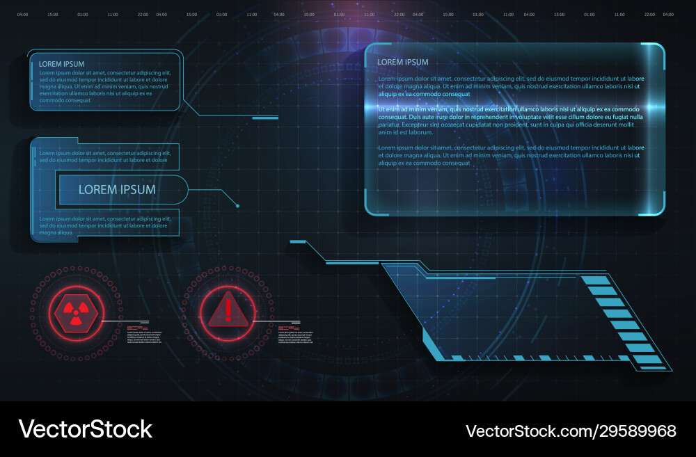 Hud ui gui futuristic frame user interface vector image