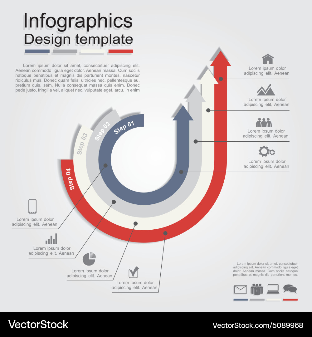 Infographic report template with lines and icons vector image