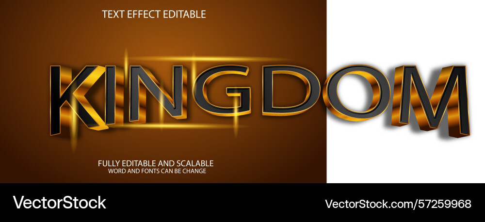Kingdom text effect editable Kingdom text effect editable vector image