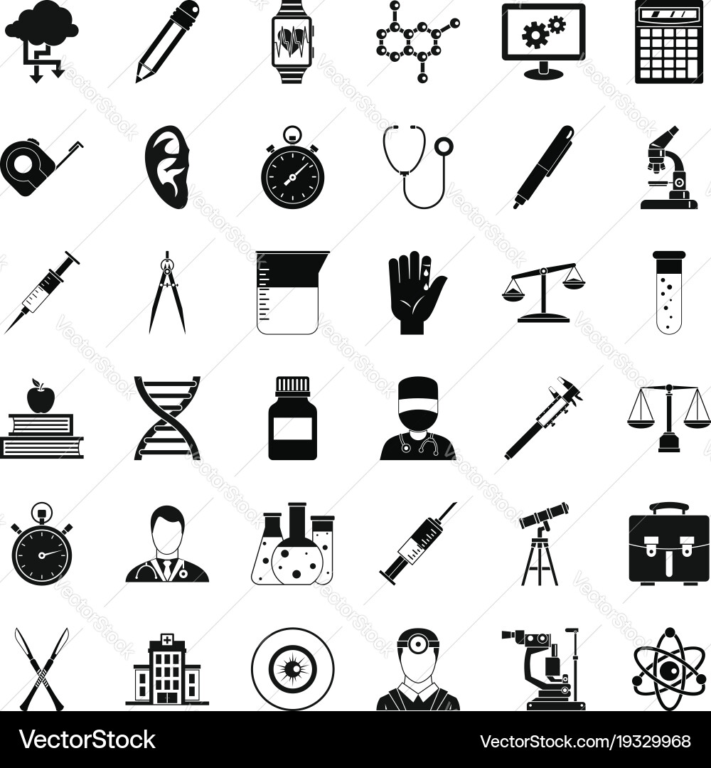 Lab icons set simple style vector image