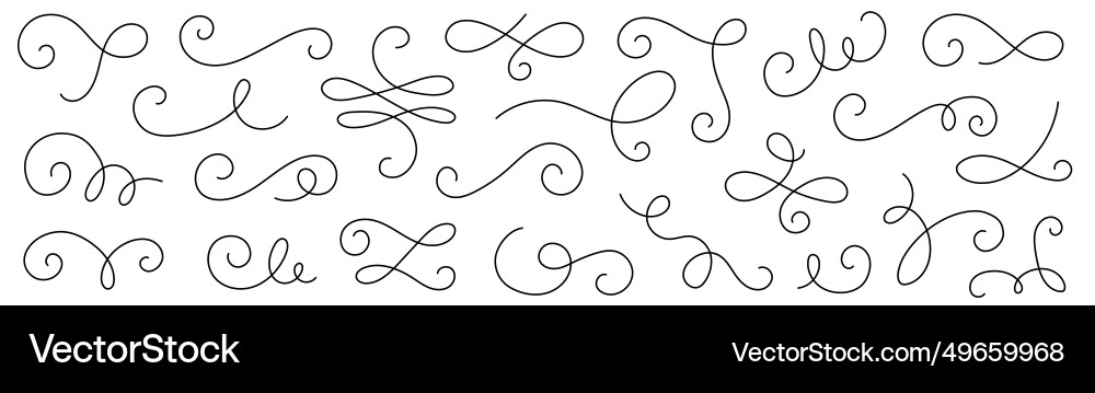 Linie blühende Drall Kalligraphie Ornament Linie blühende Drall Kalligraphie Ornament vektorbild