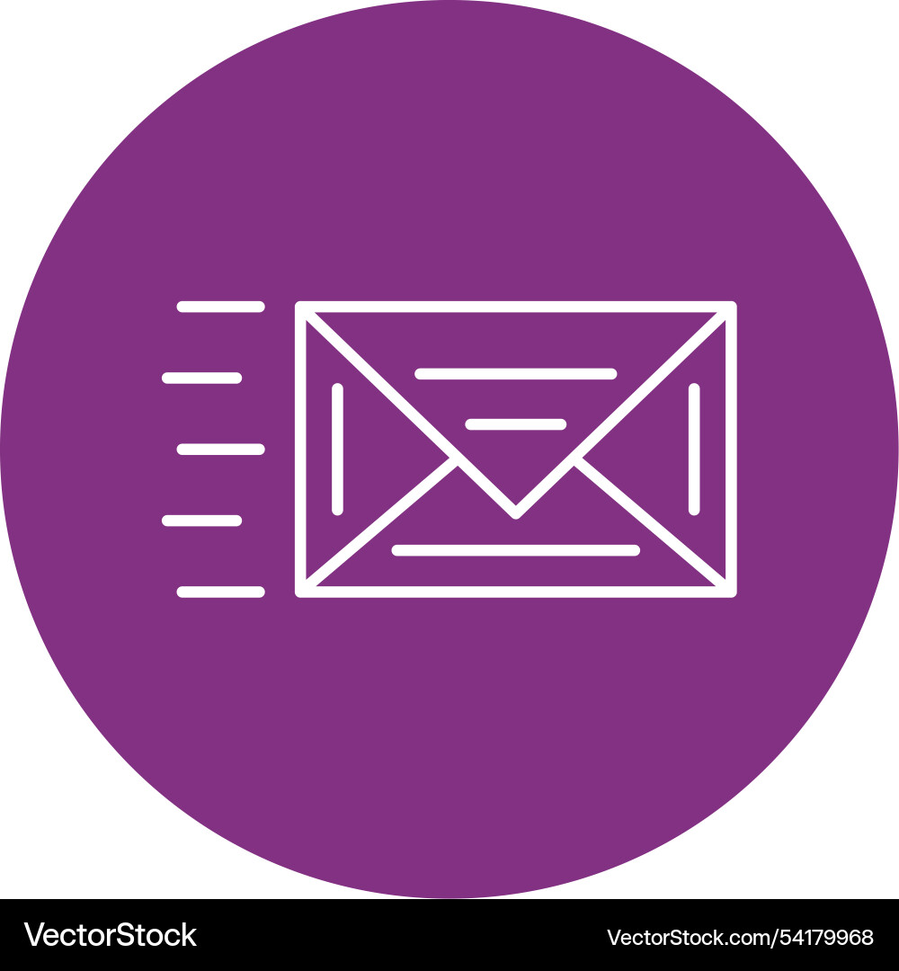 Mail line circle icon Vector Image