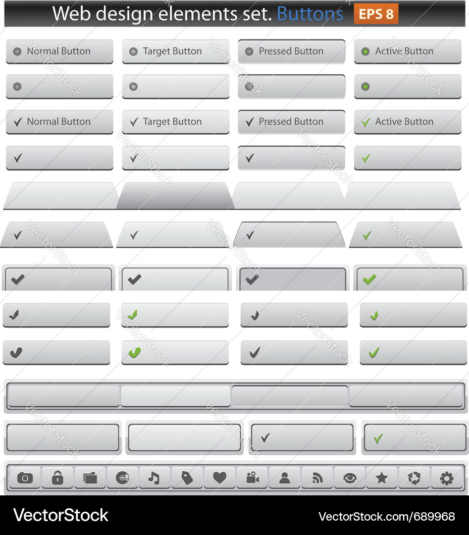 Moderne Web Buttons Vektorbild