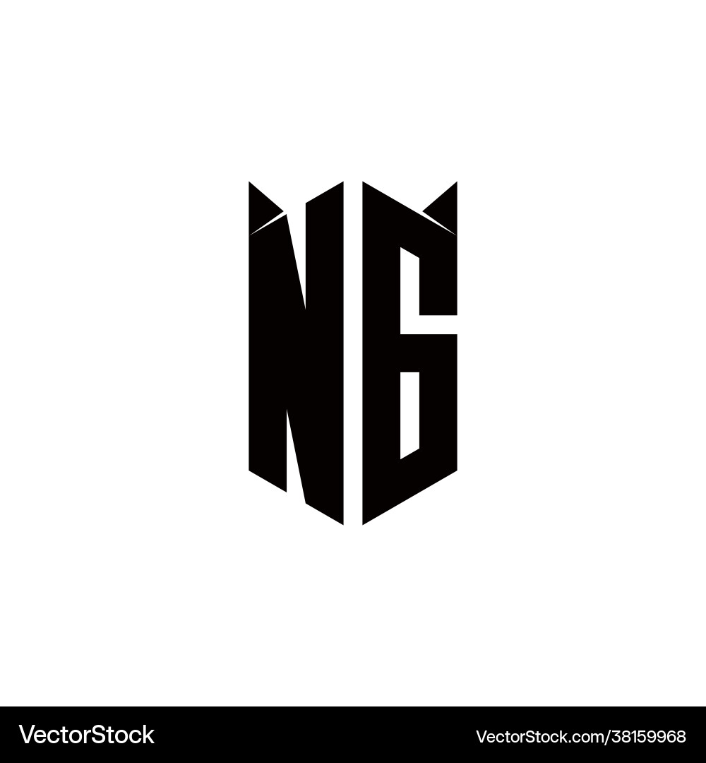 Ng logo monogram with shield shape designs vector image