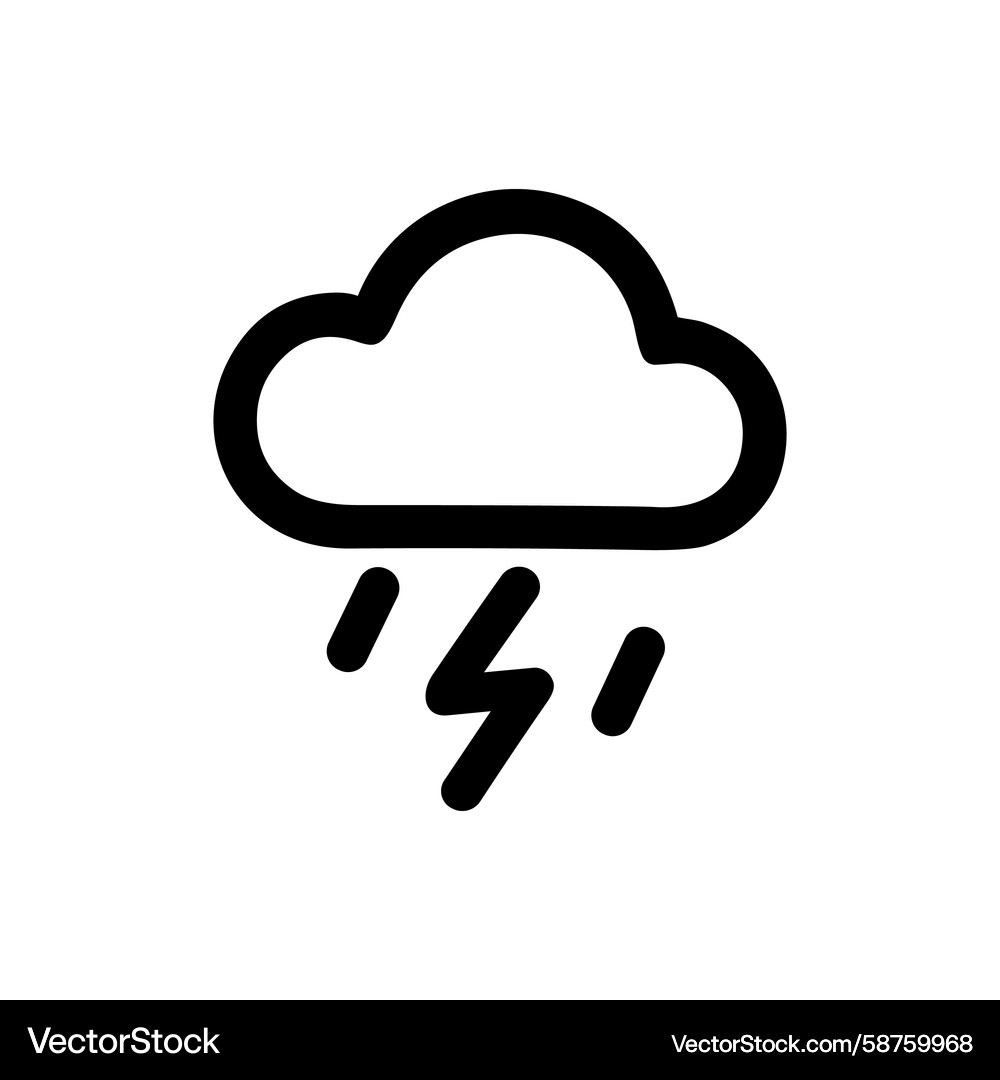 Rainy Cloud with Lightning Vector Image