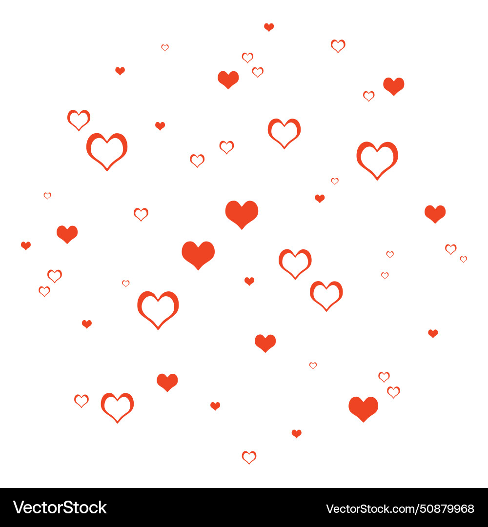 Red hearts of different sizes and shapes Vector Image