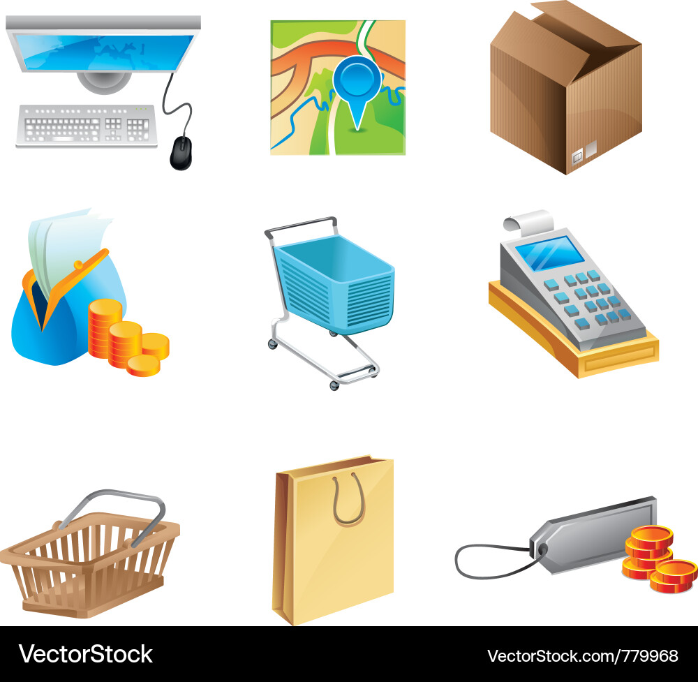 Shopping Cart Icons Vector Image