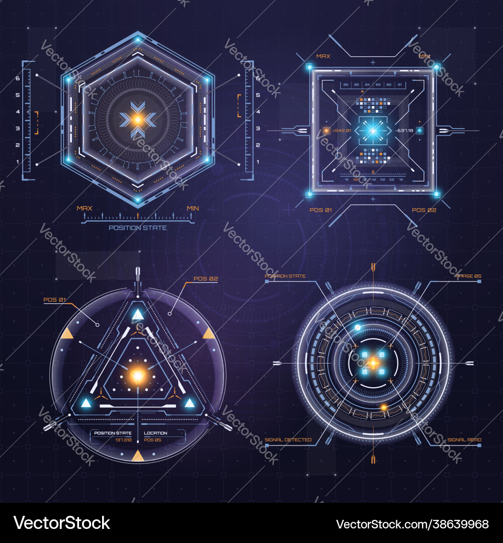 Tech HUD Interface - Target Screen vector image