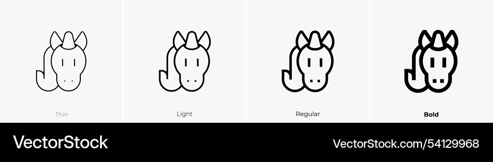 Unicorn icon thin light regular and bold style Vector Image