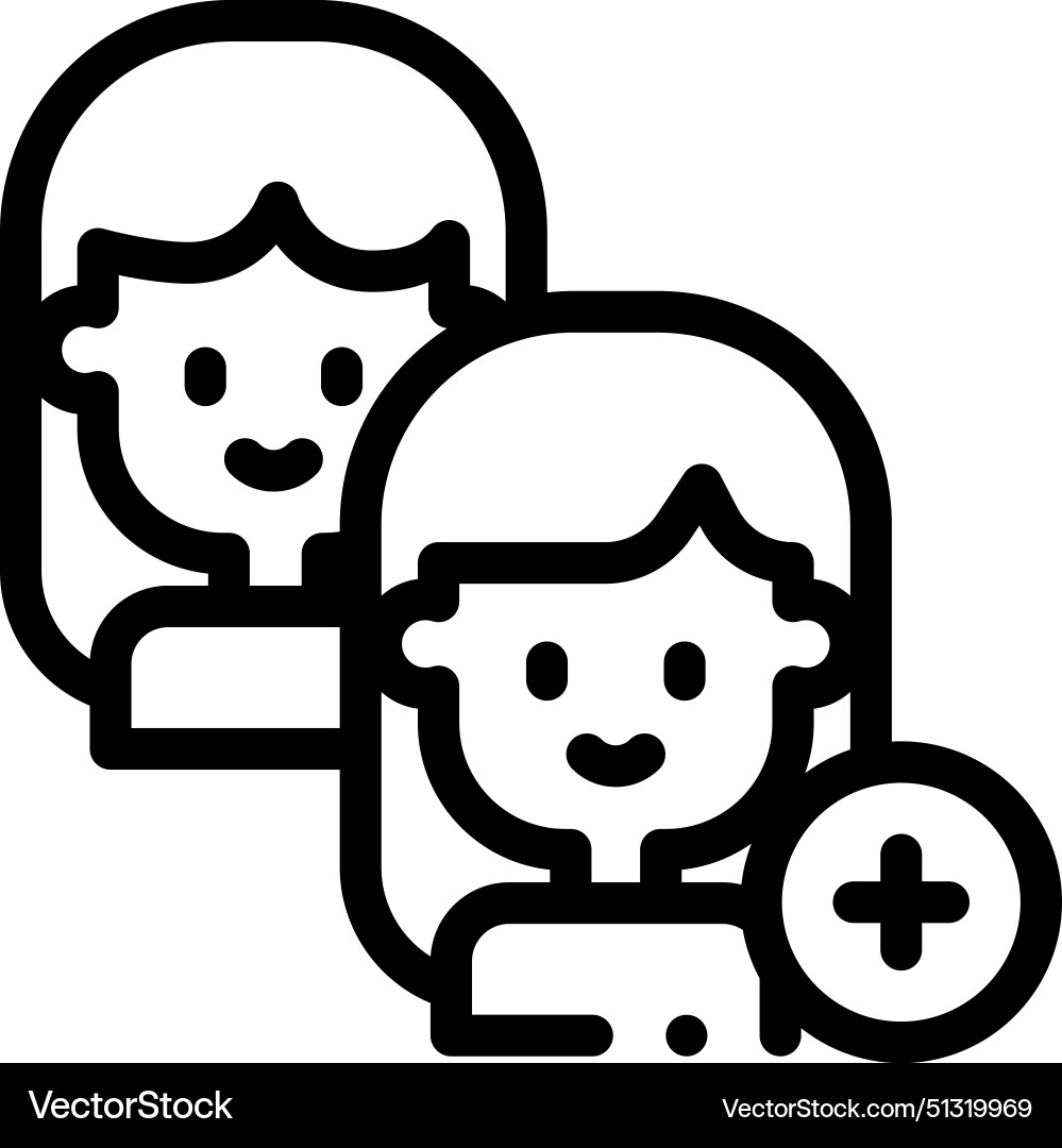 Add friend icon thin linear style design isolated Add friend icon thin linear style design isolated vector image