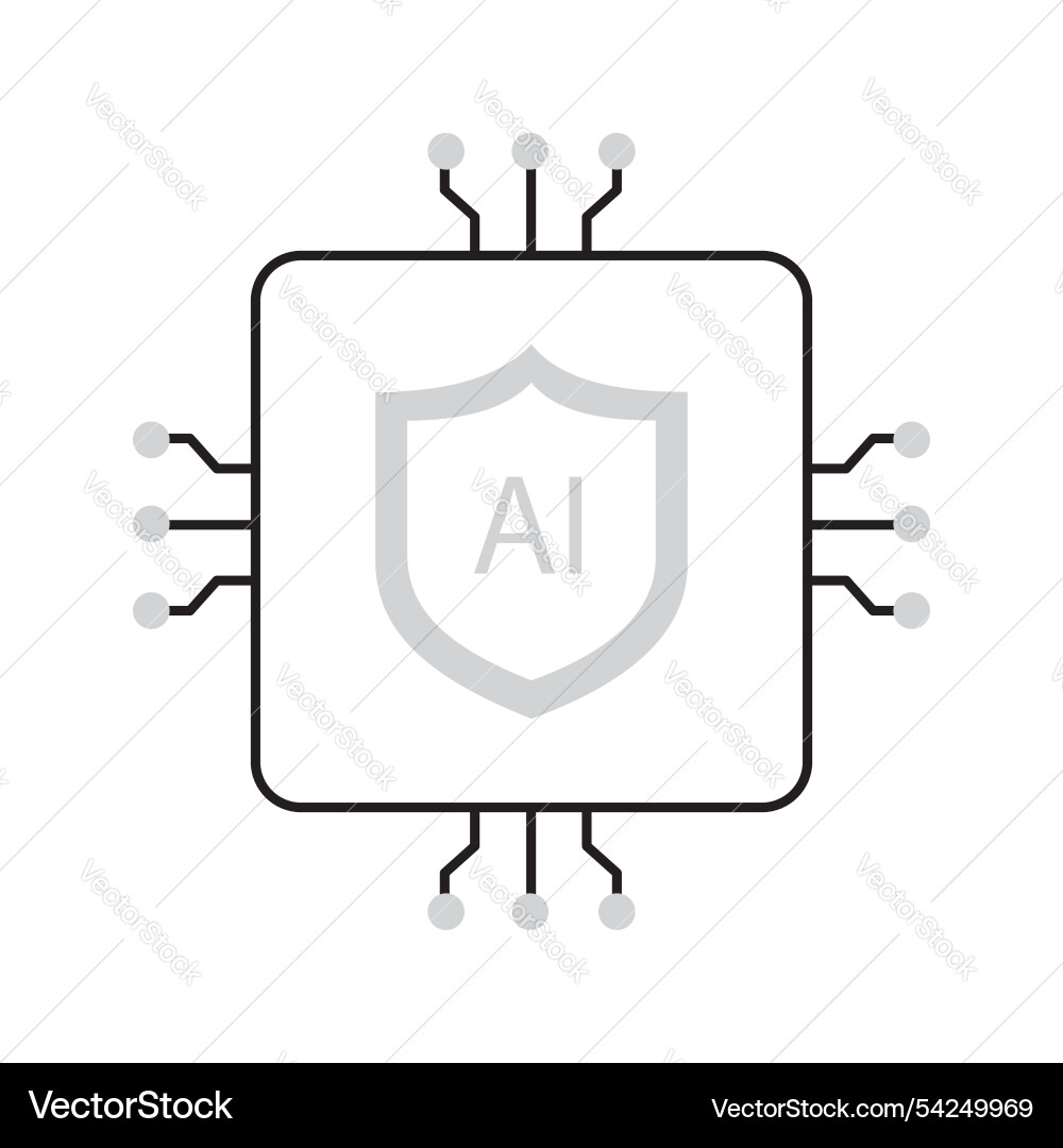 Ai shield for smart cybersecurity icon design Vector Image