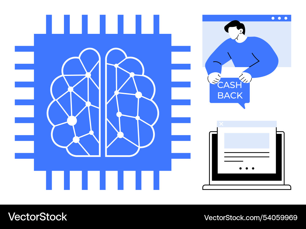 Artificial intelligence in financial transactions Artificial intelligence in financial transactions vector image