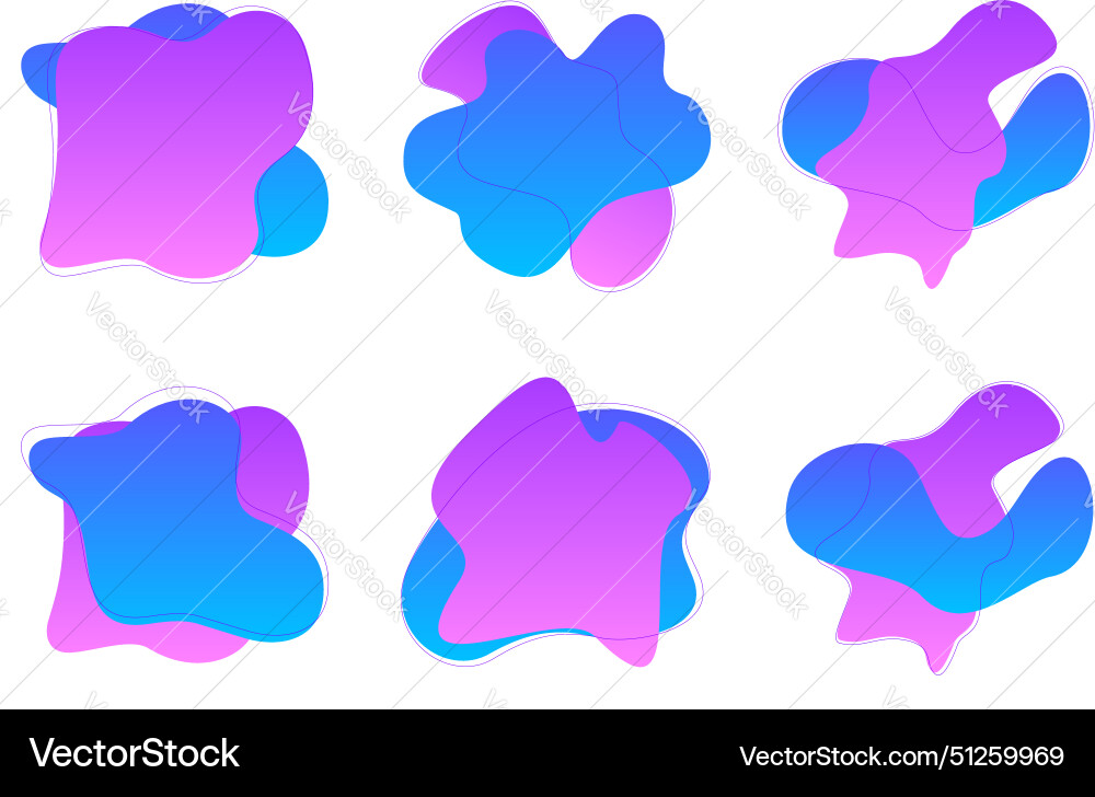 Blobs abstract fluid shapes color gradient Blobs abstract fluid shapes color gradient Vector Image