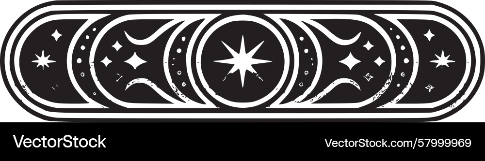 Celestial Scroll Motif Vector Image