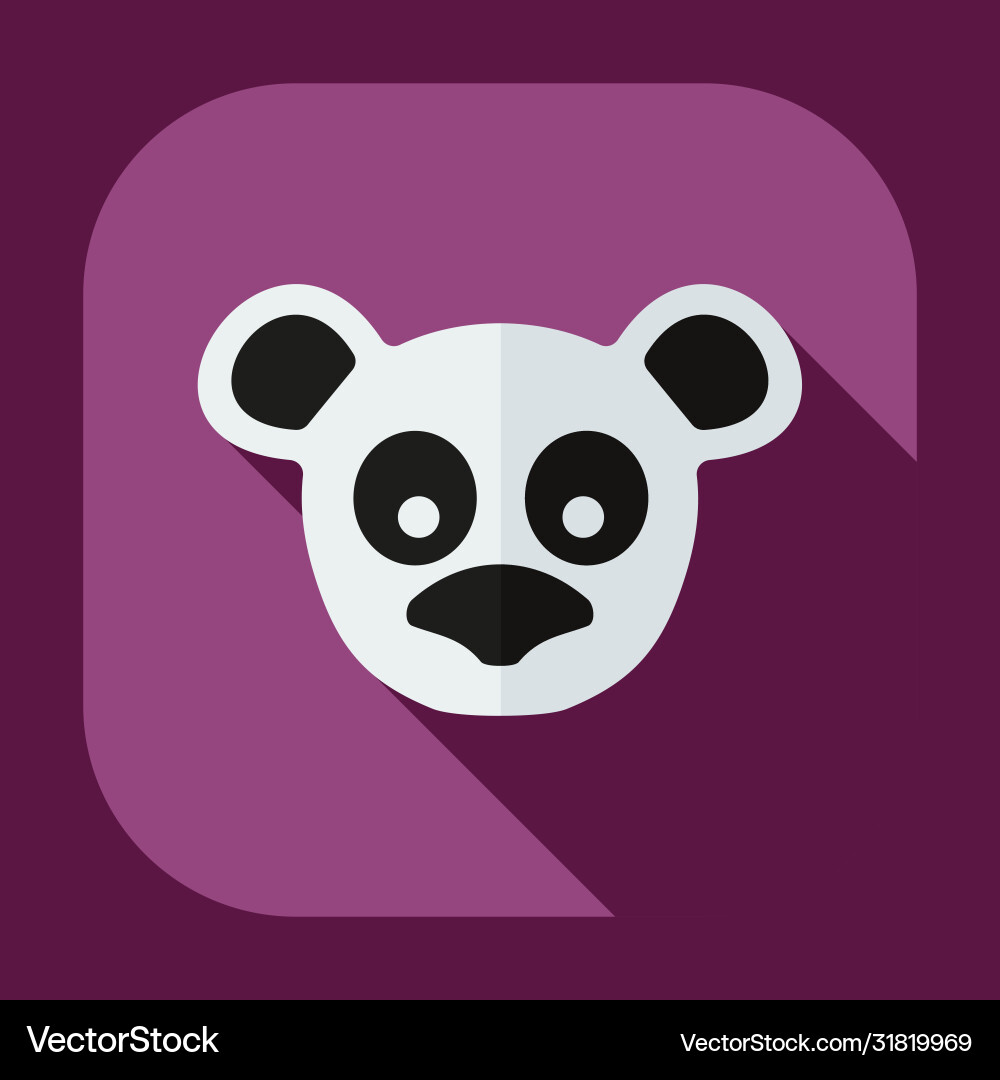 Flat modern design with shadow icons pandas Flat modern design with shadow icons pandas vector image