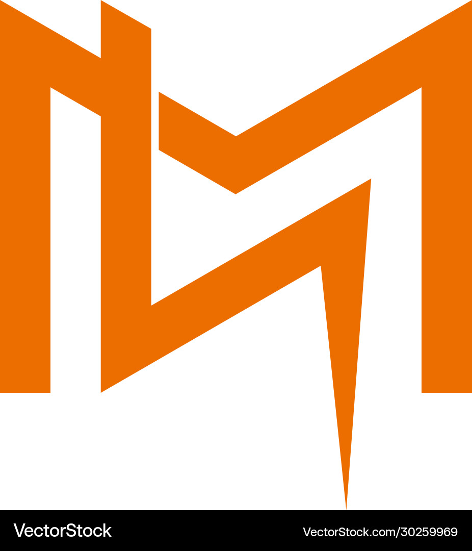 Lightning Bolt M Shape vector image