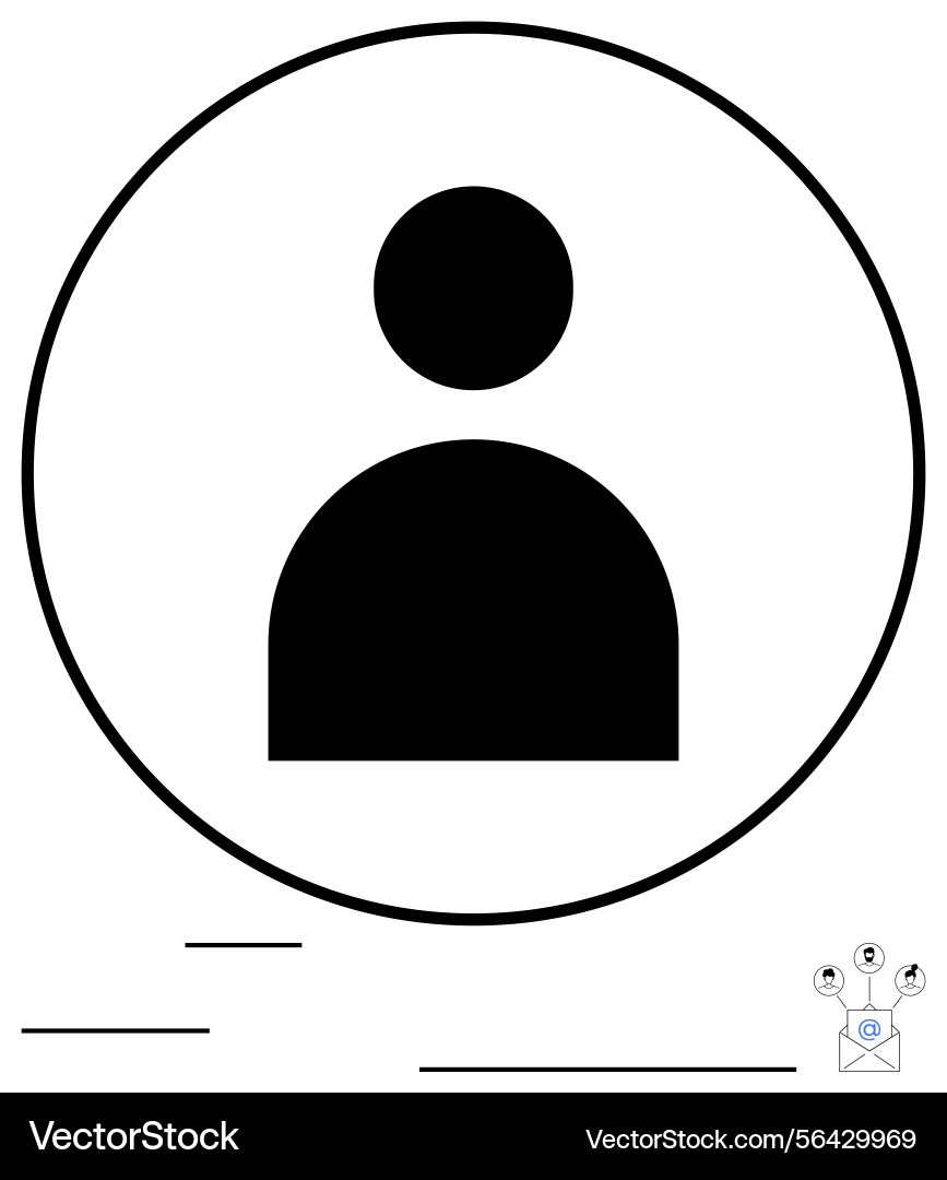 Minimalist user profile icon with circular frame Minimalist user profile icon with circular frame Vector Image