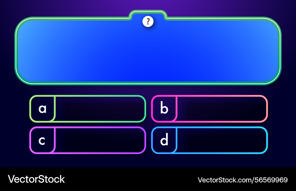 Quiz game menu template Quiz game menu template Vector Image