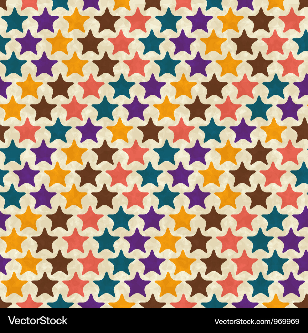 Retro Stars Seamless Pattern Vector Image