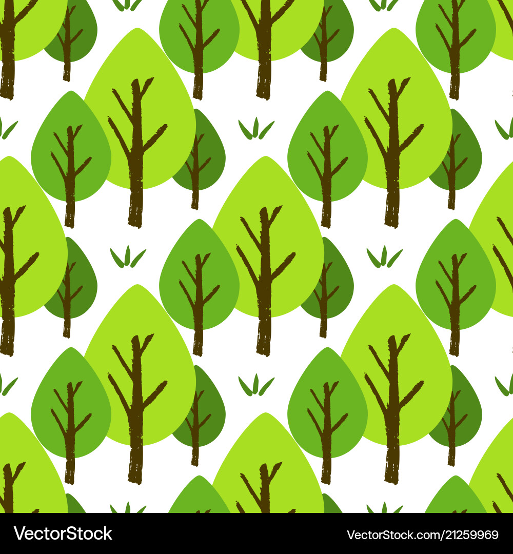 Seamless tree pattern Seamless tree pattern vector image