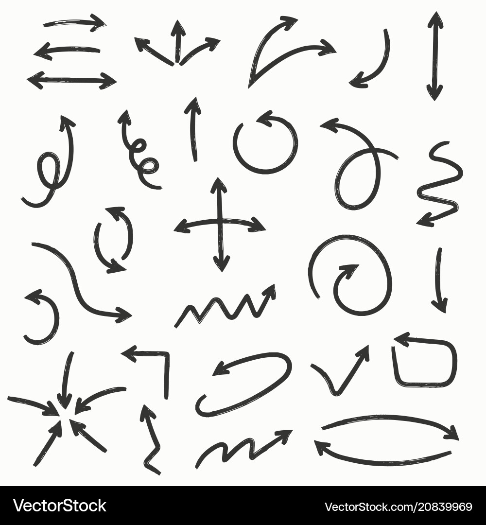 Sketch Arrow Collection - Arrows & Marks vector image