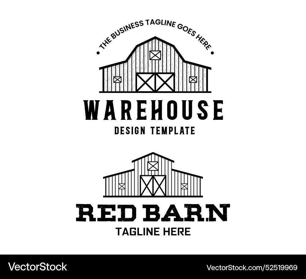 Vintage Barn & Warehouse Logo Vector Image
