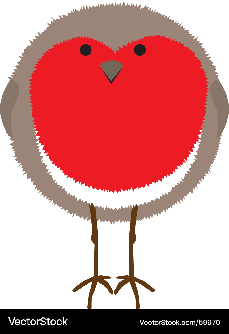 Cute Cartoon Robin Bird Vector Image