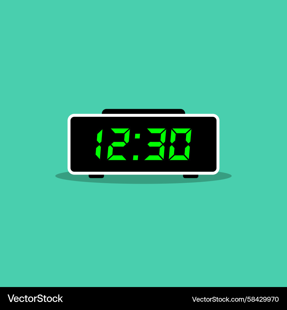 Digital Clock Icon - Modern Time Display Vector Image