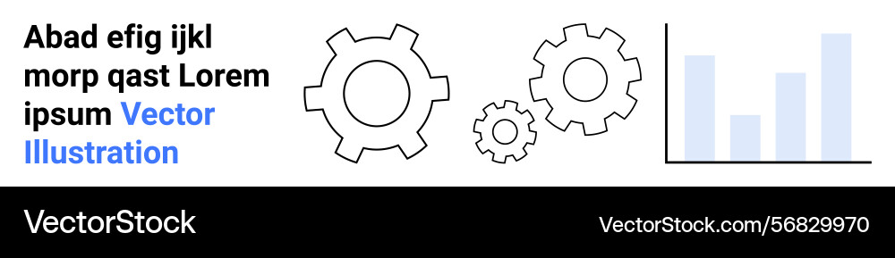 Gears and bar chart representing process Gears and bar chart representing process vector image