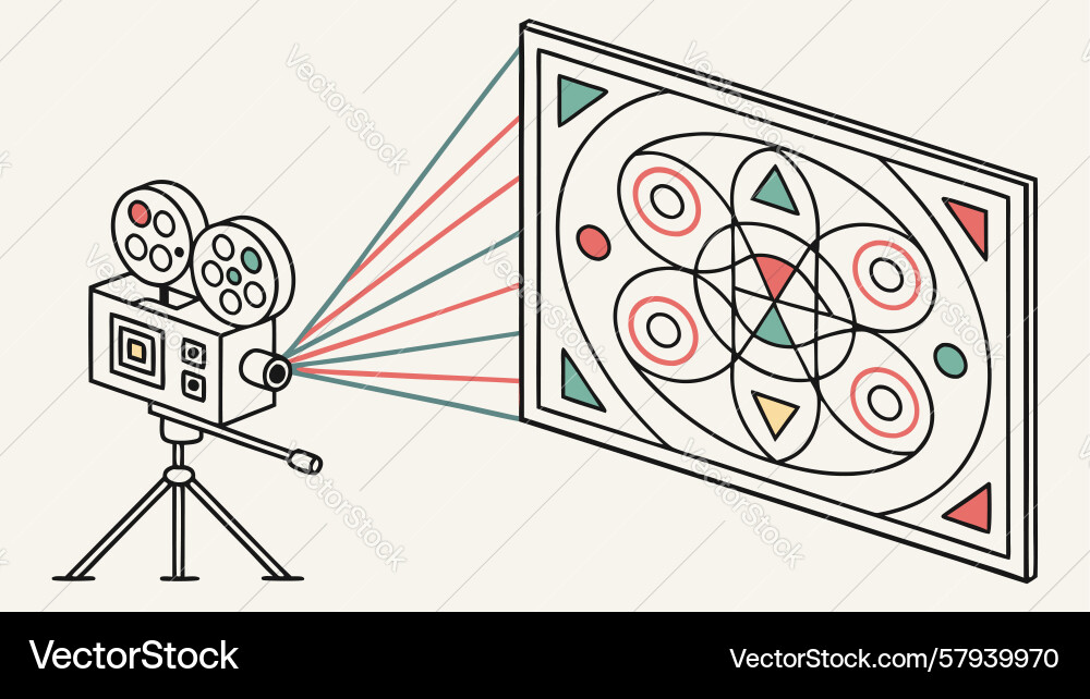 Geometric Projector Display Vector Image