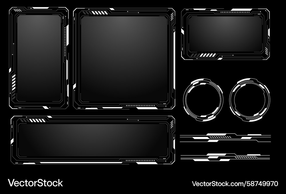 Modern HUD Interface Elements Vector Image