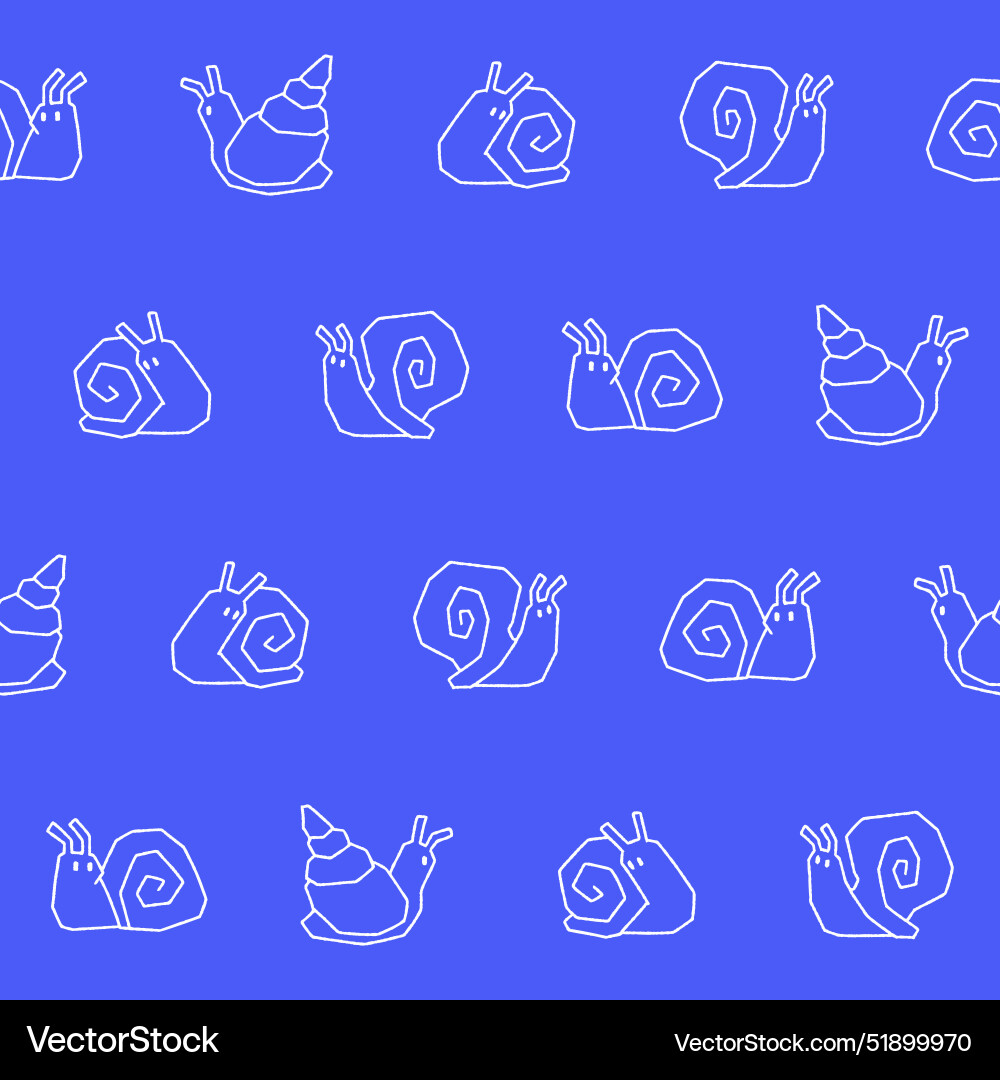 Outline collection of snail seamless pattern Outline collection of snail seamless pattern Vector Image
