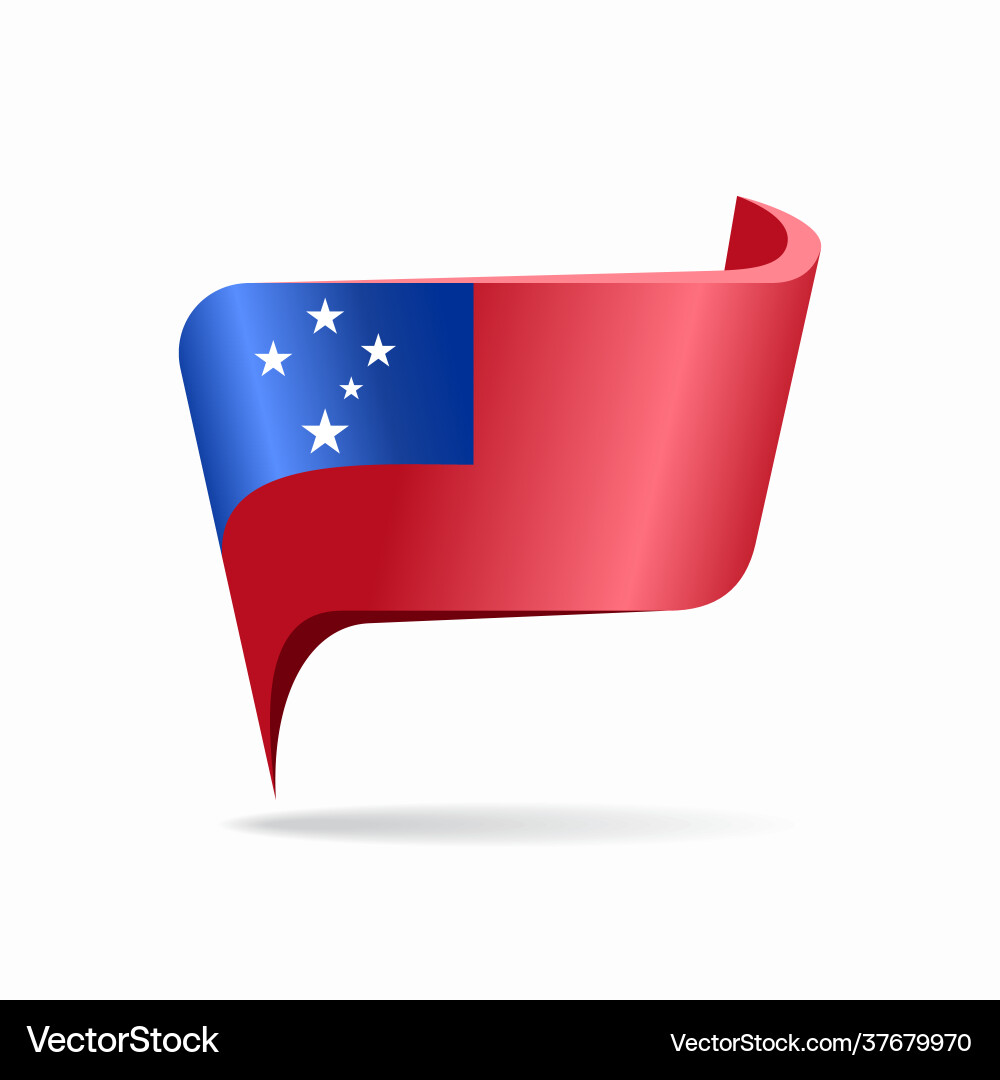 Samoan flag map pointer layout Samoan flag map pointer layout vector image