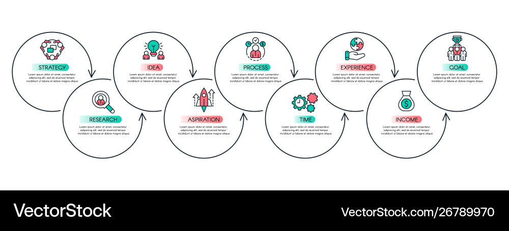 Workflow Steps Productivity Chart vector image