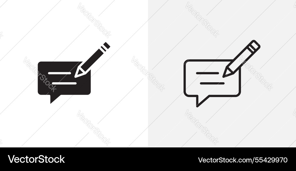 Write comment icons pack for apps and ui ux desigs Write comment icons pack for apps and ui ux desigs vector image