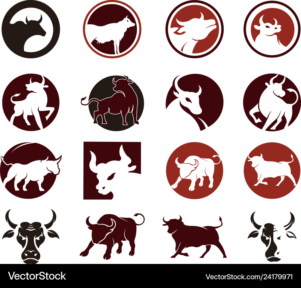 Bull Silhouette Logo Vector Image