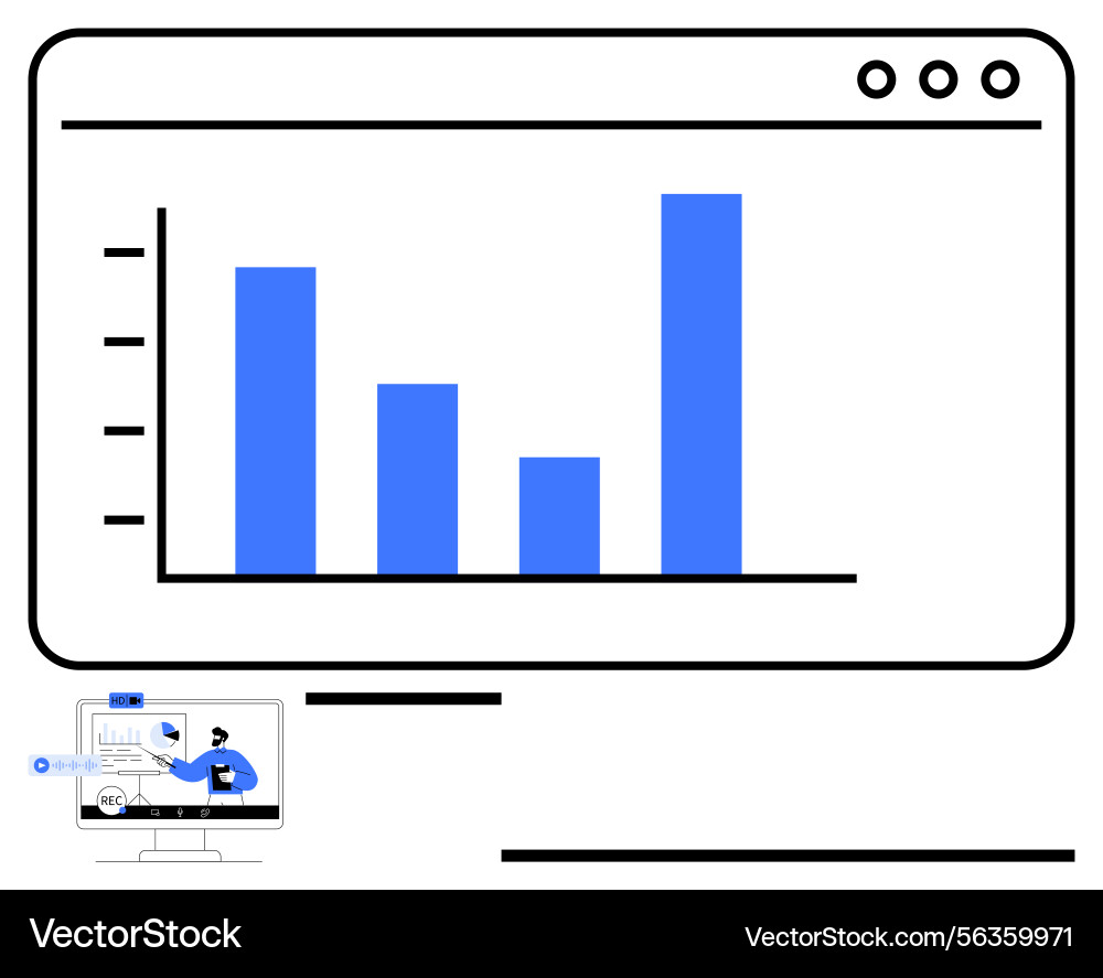 Datenanalyse Dashboard mit Graphenanzeige Vektorbild