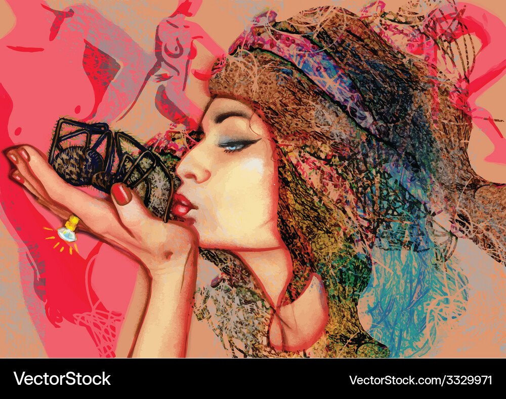 Mystic Kiss - Spider Hand Vector Image
